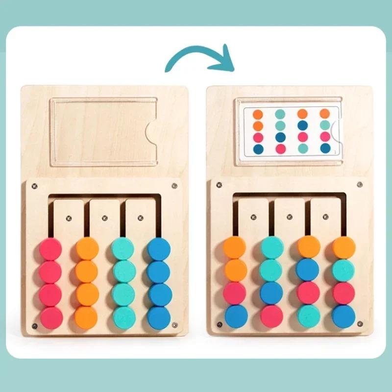 Wooden Montessori Learning Board Color Shape Matching Game Early Education Toy For Kids Brain Development Logic Thinking Skills