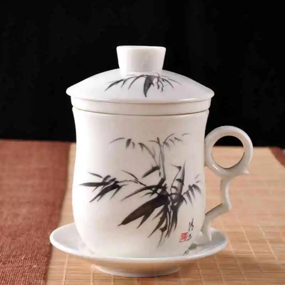 Cupa de ceai ceramică chinezească Jingdezhen porțelan albastru și alb ceașcă personală cu capac filtru întâlnire ceașcă cu bule birou