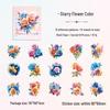 ZABC Watercolor Flower Rhyme Series Oil Stickers - 15 Sheets, 6 Styles, Large Size, Cross-Border.