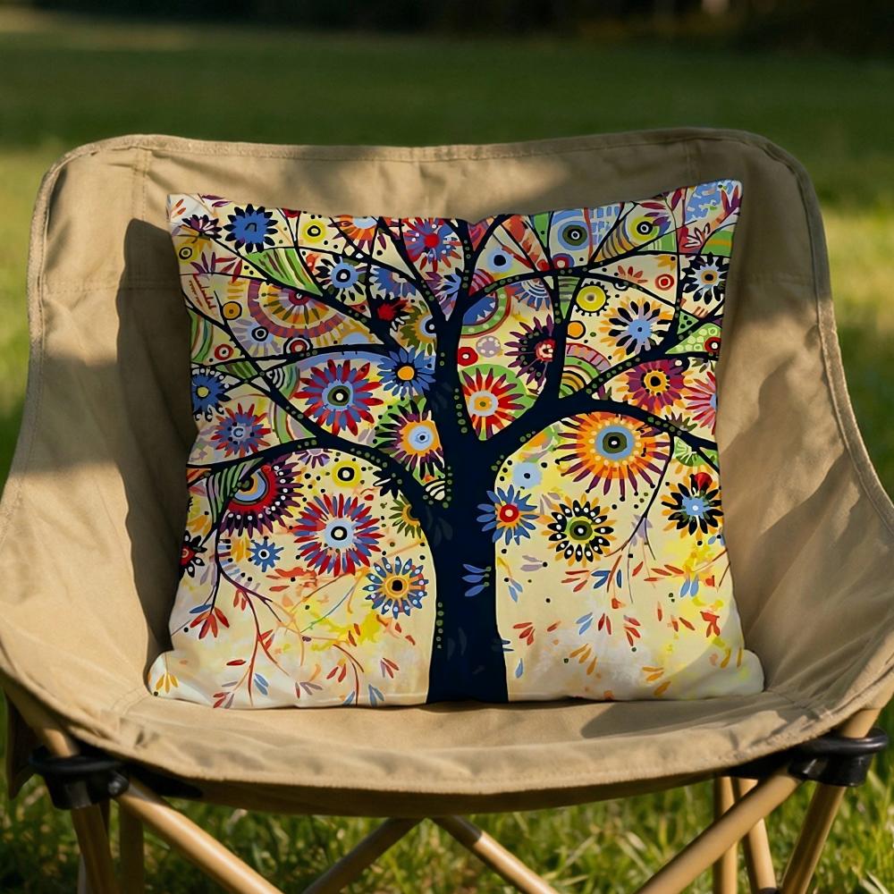 Colored Tree Cushion Cover Soft Reversible  Durable Pillow Cover  MultiScene Use for Home  Car Daily Comfort
