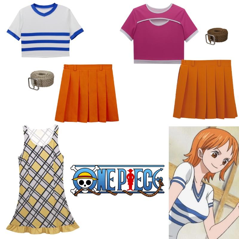 Originalgetreues One Piece Nami Cosplay-Kostüm für Damen, süße Anime-Kleidung für Halloween