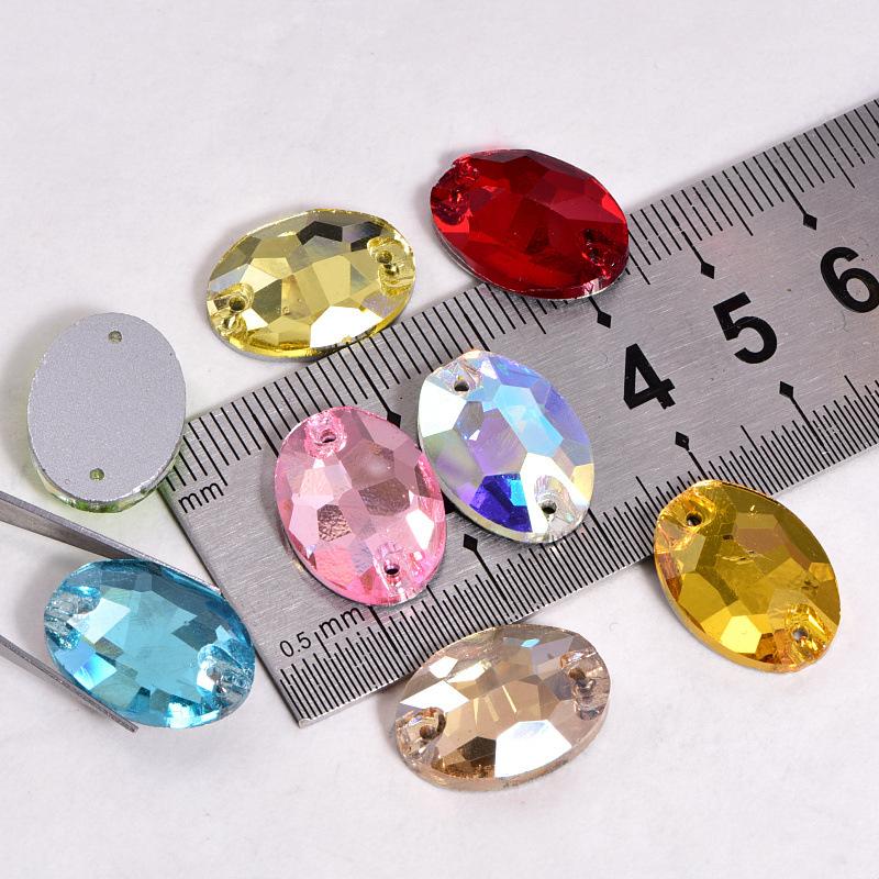 Oval Glass Hand Sewn Drill, Glass Crystal Diamond Rhinestone Diy Clothing Beauty Creative Jewelry Accessories