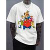 European Sizes Albert and Cosby's Child Pattern Print, Boutique Thickened Cotton T-shirt, Men's Fashion Casual T-shirt, Short-sleeved Crewneck T-shirt