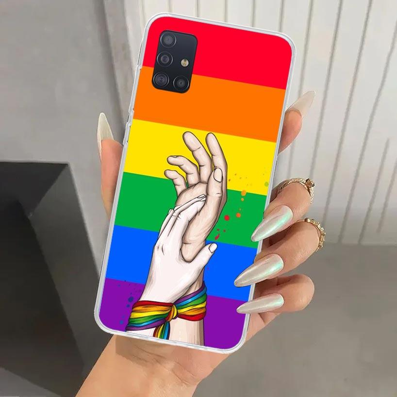 Love Is Love LGBT Rainbow Phone Case for Samsung Galaxy A52 A32 A22 A12 A02S A50S A30S A10S Note 20 Ultra 10 Plus S10 A31 A20 A7