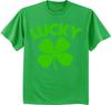 Lucky Shamrock T-shirt Funny St Patricks Mens Graphic Tee