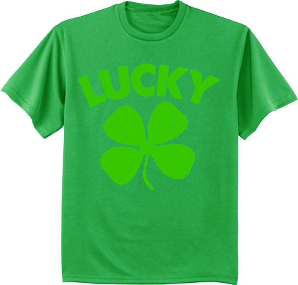 Lucky Shamrock T-shirt Funny St Patricks Mens Graphic Tee M