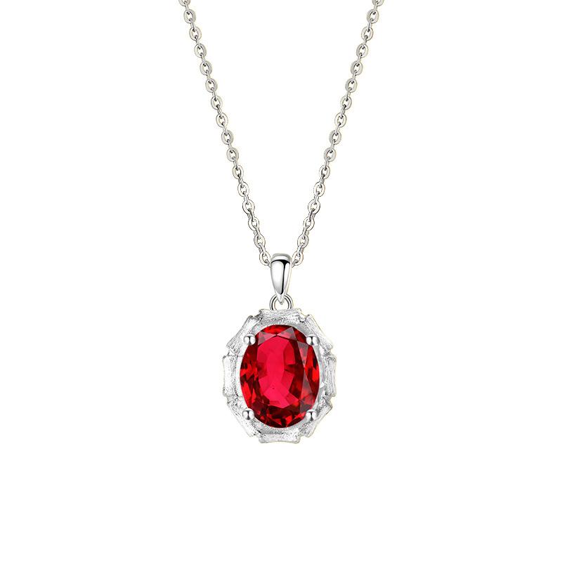 S925 sterling silver stud earrings necklace ring set with natural crystal stone brushed craftsmanship light luxury section high-rise jewelry set
