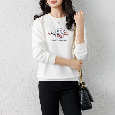 Sweatshirt for Women Fleece Thickened Loose Round Neck Casual Pullover Long Sleeve Winter Sweatshirt Top
