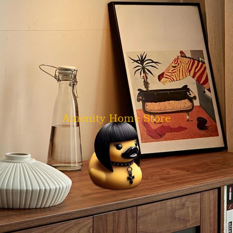 F26C Duckieville Duck Figure Rock Duck Statue to Bring Playfulness to Your Decors