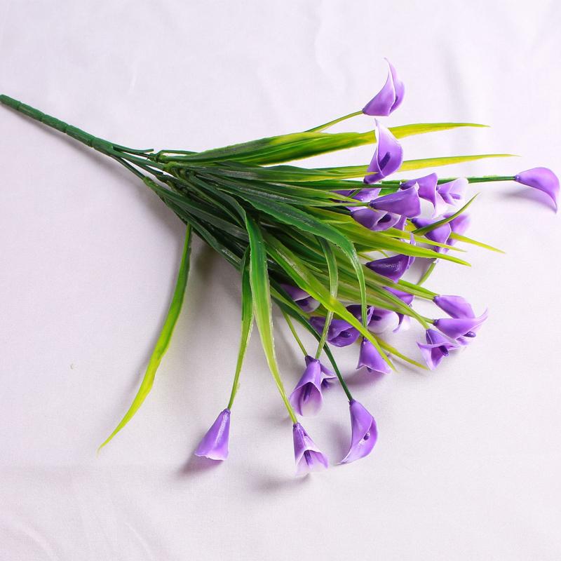 1 st Konstgjorda Blommor Färg Kallalilja Falska Blommor För Utomhus Trädgård Uteplats Utanför Fönster Gård Kontor Hem Skrivbord Rum