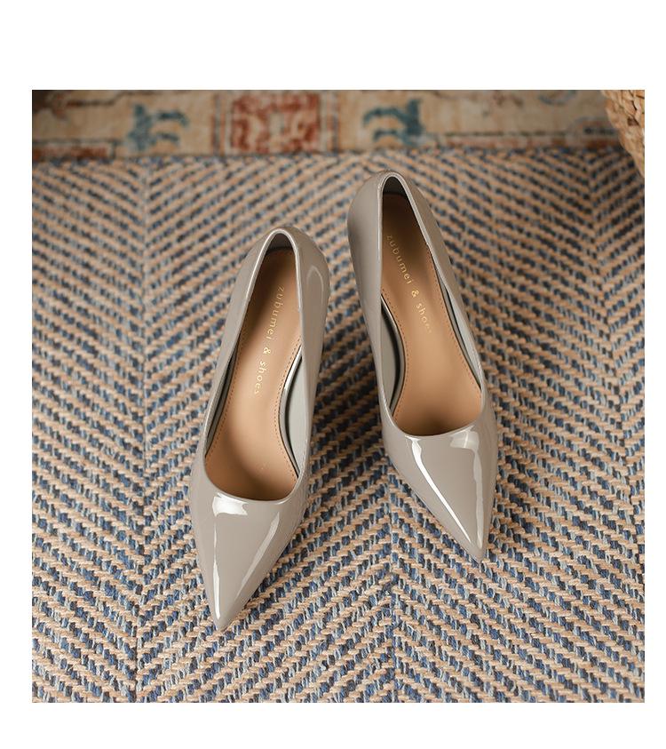 Solid Color Patent Leather Stiletto Platform Heels - Sexy Pointed Toe Women's Shoes 2025 Edition