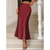 Fashion New Fashion Casual High Waist Sheath Fishtail Skirt Solid Color Slim Fit Skirt