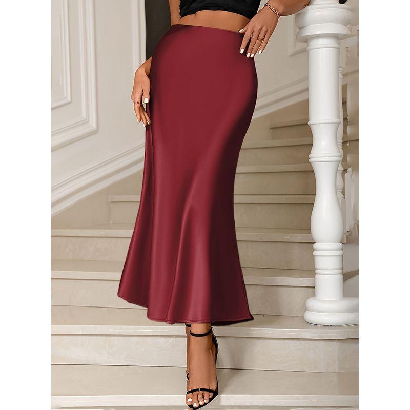 Fashion New Fashion Casual High Waist Sheath Fishtail Skirt Solid Color Slim Fit Skirt