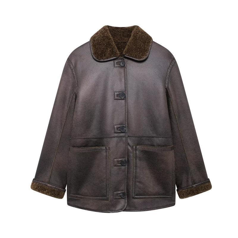 

Двусторонняя куртка из искусственной кожи - Новая осенняя коллекция для женщин L