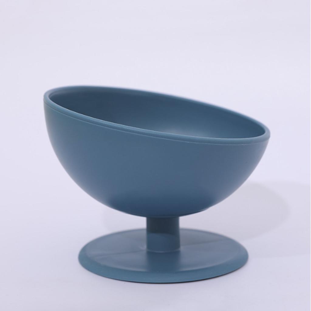 Pet Bowl Tilted Large Capacity Neck Protection Anti Overturning Kitty Bowl for Food Water Dog Cat Blue