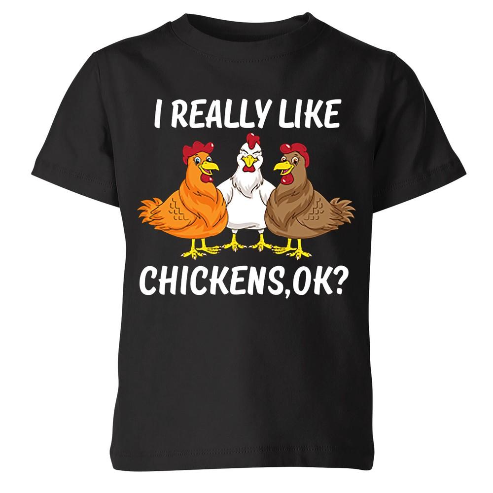 Really Like Chicken Kids T Shirt Funny Graphic Boys Girls Childrens Tee P1 OR A