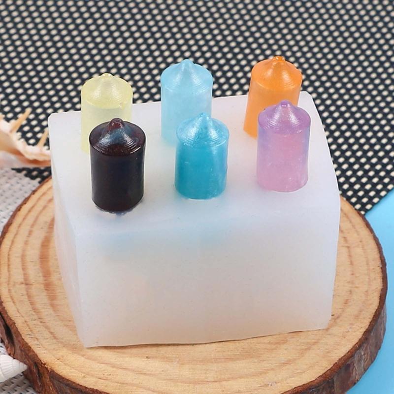 Small Column Candle Resin Mold DIY Cake Baking Decor 6-Cavity Mini Candle Moulds