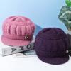 Fleece Lined Knitted Cap for Senior Women Warm Winter Hat for Elderly Cold Weather Beanie with Thermal Lining