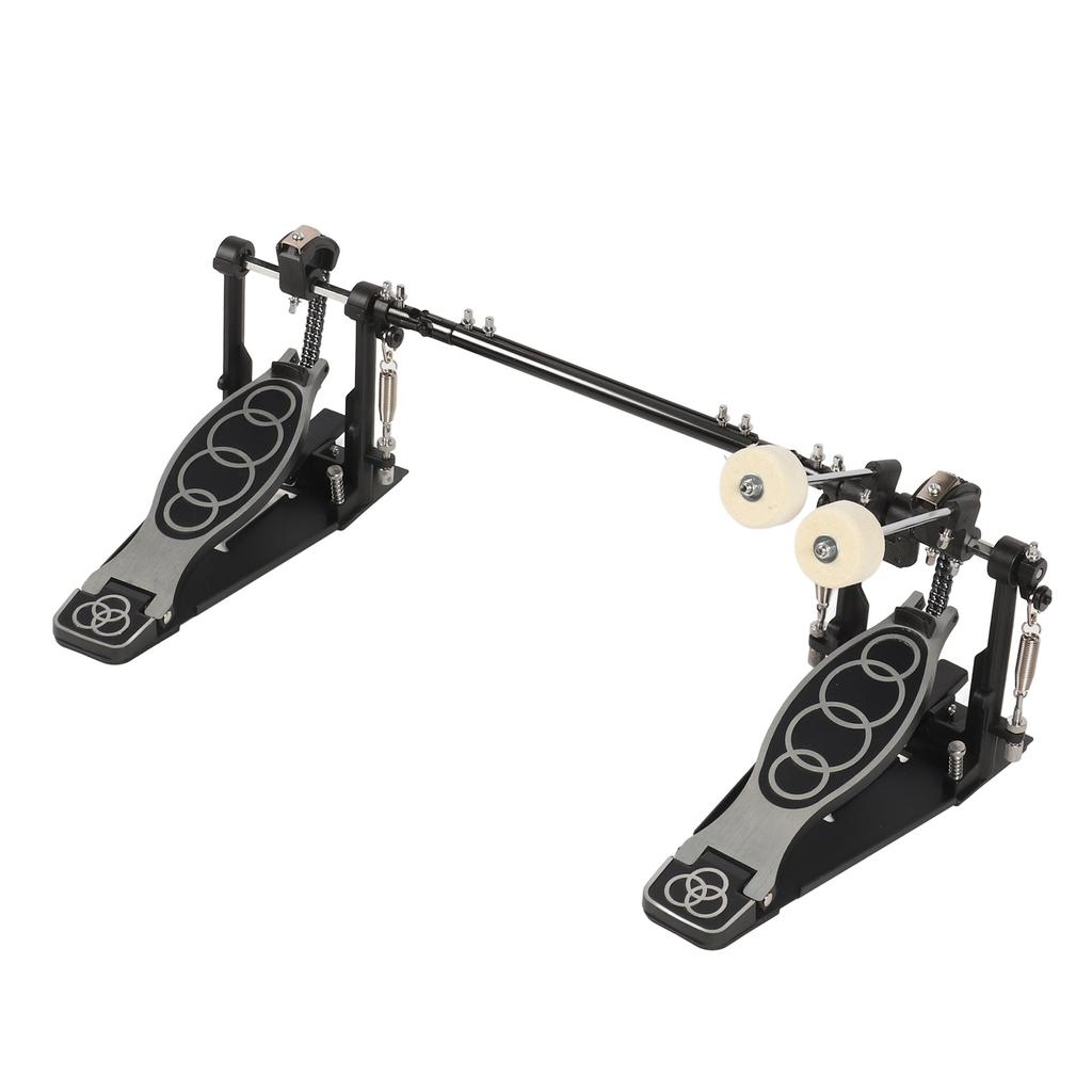 Doppeltretmaschine Kraftvolles Anschlagen Einstellbare Spannung Anti-Rutsch Bass Jazz Drum Pedal Schwarz