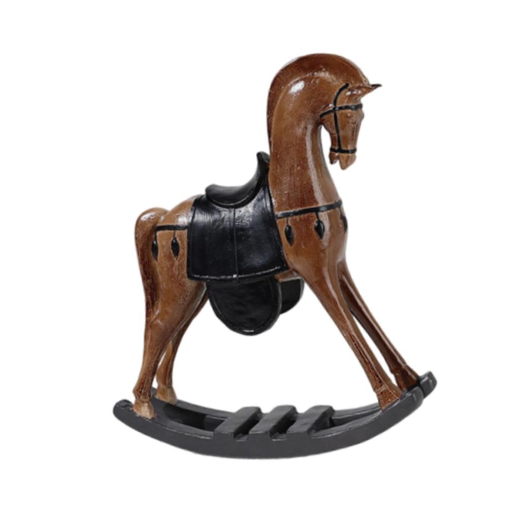 Rocking Horse Ornament Horse Figurine Desktop Animal Statue Decoration for Centerpiece TV Stand Multifunctional Portable Fashion