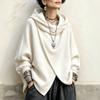 Women's Hooded Cape- Casual Jacket with Asymmetric Cross Hem for Everyday Wear