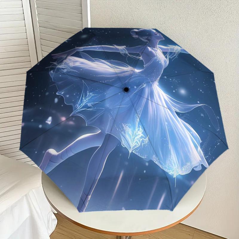 

1pc Ice Princess in Winter Wonderland Umbrella with Plastic Handle,Suitable for All Seasons Home Travel Outdoor UmbrellaDD068