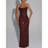 Women's Celebrity Slim-Fit Sleeveless Sequin Long Evening Dress Dress