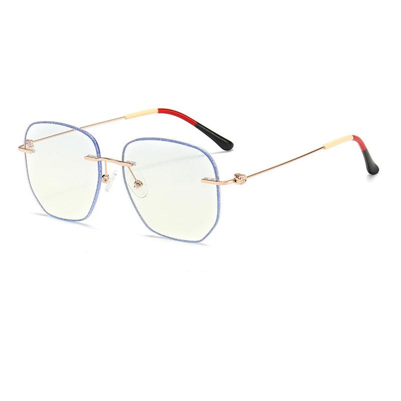 New anti-blue light large frame oval face blue film frame European and American fashion black sunglasses trend