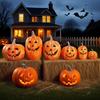 Halloween Hars Pompoen Lantaarn met LED Licht Herfst Decoraties Set voor Buiten Portiek Tuin Feestelijke Scène Opstelling Oranje Festival Cadeau