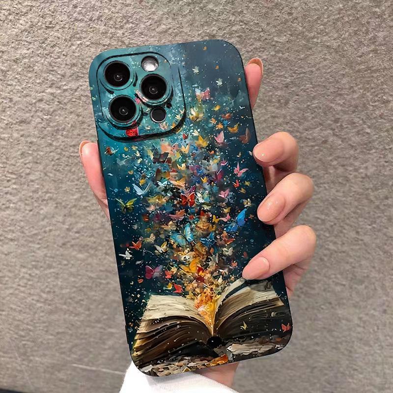 For Samsung A15 A35 A54 A55 5G Case Butterfly Cat Bookshelf Design Cover For Galaxy S25 S24 S23 S22 S21 S20 Plus Ultra FE Cover