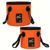 2pcs Collapsible Bucket Camping Water Storage Container Portable Folding Wash Basin For Traveling Hiking Fishing Boating Garden