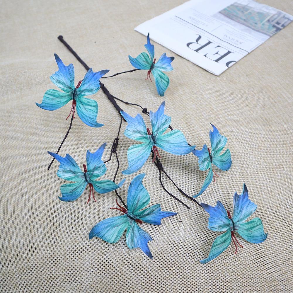 Симуляция 7-головой искусственной ветки Креативный 3D Искусственный цветок Реквизит для фотосъемки Ветка из пенопласта Свадебное украшение для вечеринки