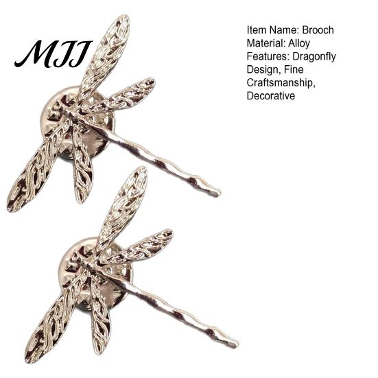 Practical Scarf Fastener 1/2Pcs Women Brooch Pin, Dragonfly Design Decorative Lapel Pin Accessory for Sweaters Dresses Suits Hats