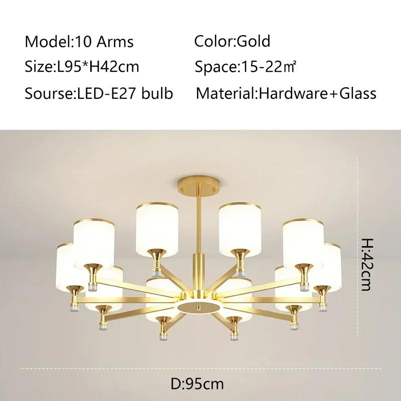 modern creative living room Chandeliers glass lampshade golden black ceiling light dining room hotel home lighting decoration