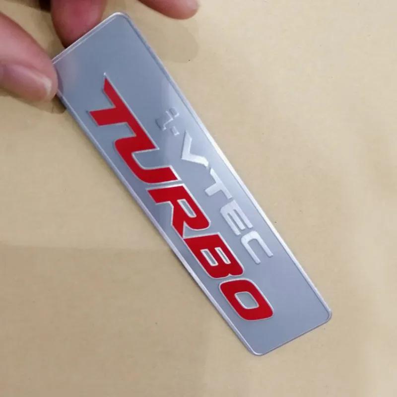 3D Aluminum i VTEC TURBO iVTEC Car Styling Sticker Emblem Body Rear Tail Gate Badge For Honda City CIVIC Fit Accord Jazz CRV XRV akp256