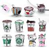 S925 Silver Coffee Cup Charms Cute Cat Teapot Beads Fit Original Bracelet DIY Jewelry Gifts for Women
