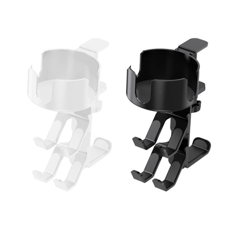 Clamp On Under Desk Headphone Holder With Concealed Storage And 360 Degree Rotating Cup Holder For Office Accessories