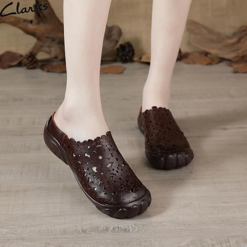 Summer Top Layer Cowhide Casual Women's Sandals Ethnic Style Genuine Leather Soft Sole Comfortable Breathable Slippers Beef Tendon Sole Sandals