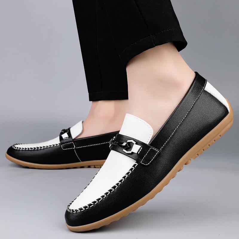 Fashion Stylish Summer Driving Flats Elegantes Men's Casual Shoes Slip on Shoes Ashion Outdoor Lazy Loafers Genuine Leather Mens Shoes