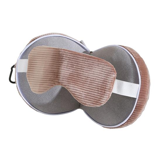 Yousheng Travel Neck Pillow with Eye Mask 2-in-1 Portable Neck Support Pillow Zippered Foldable Pillow with Carabiner for Neck Pain Relief Flights Car
