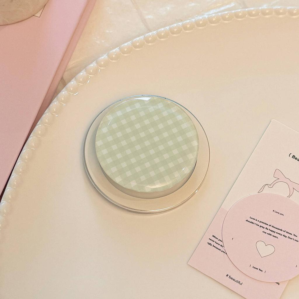 Korean Ins Style Niche Contrasting Plaid for MagSafe Magnetic Bracket Adsorption Retractable Airbag Bracket for Women