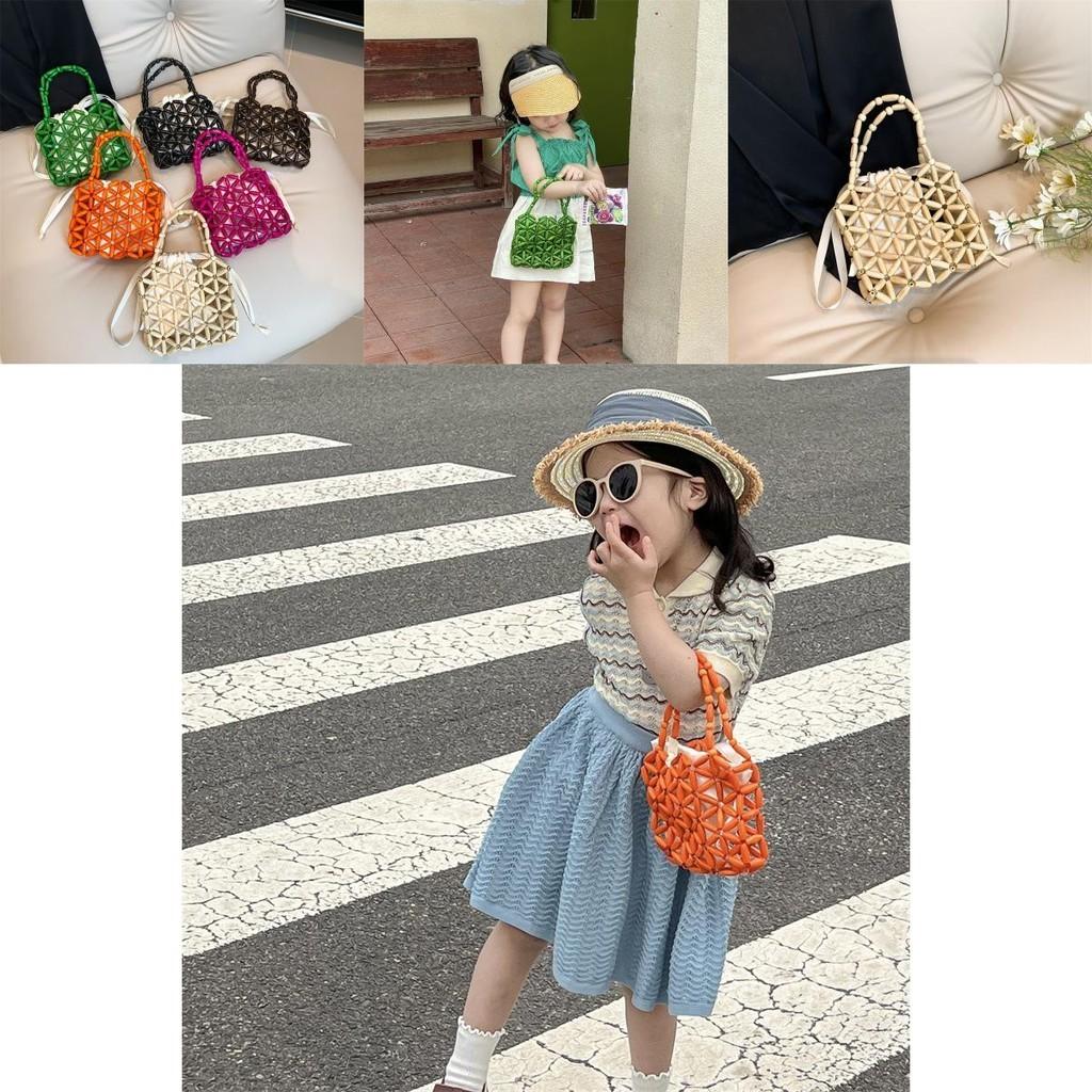 Trendy Korean Style Handcrafted Children's Tote Bag For Stylish Summer Accessories In Bright Colors