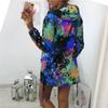 Fashion Womens Tie Dyeing Print Coat Outwear Sweatshirt Hooded Jacket Overcoat