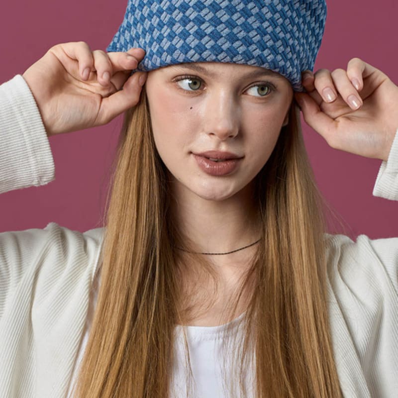 KOLEAT UV Protection Bandana Denim Hair Scarf Handkerchief [BLUE]