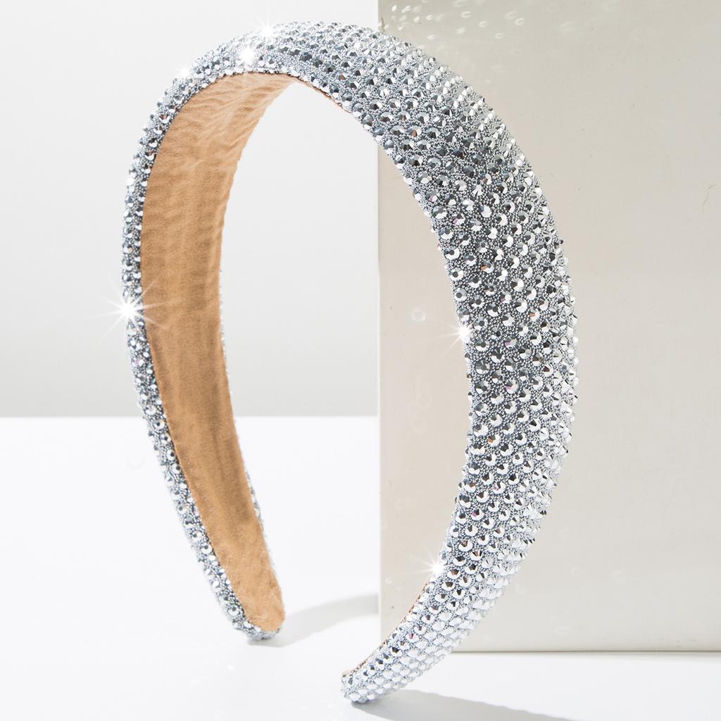 New Wide Brim Diamond-Laid Hairband Full Diamond Shiny Trendy Party Headband Simple All-Match Hair Accessories