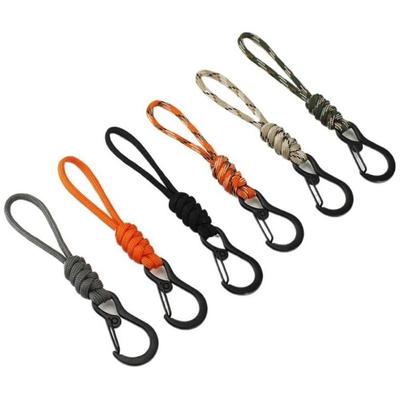 Lanière Paracorde Haute Résistance Porte-clés Paracorde Multifonctionnel Résistant à l'Usure Mousqueton Stable Corde de Parachute Anti-perte
