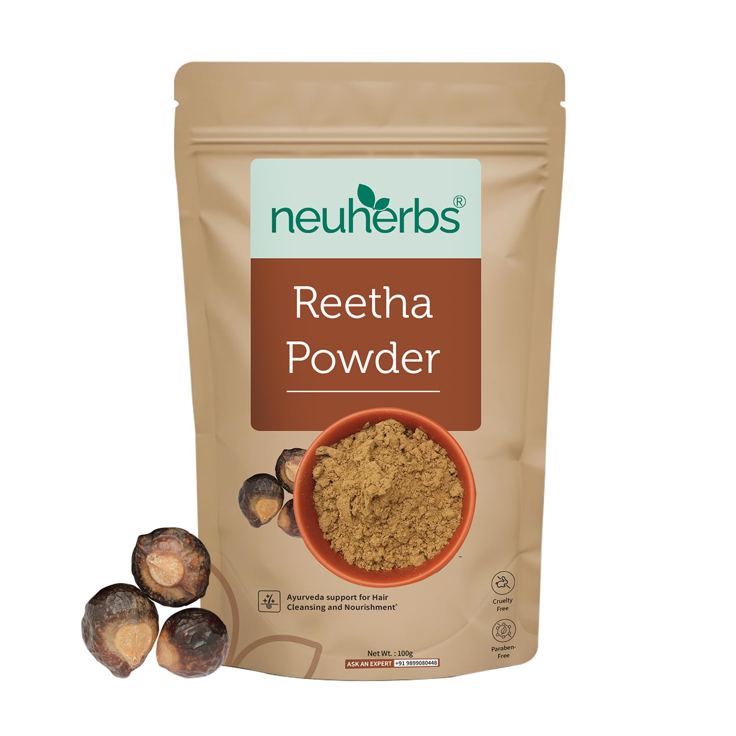 Порошок Ритха Neuherbs 100 г Для очищения, роста и питания волос