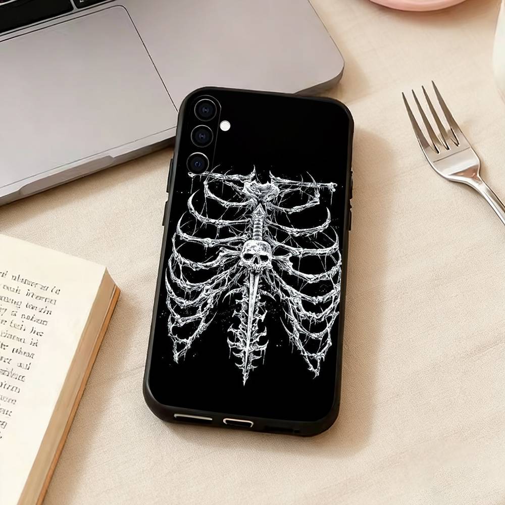 Gothic T-Cyber Sigil Cross   Phone Case For Samsung Galaxy A73,A72,A71,A70,A53,A52,A51,Soft Silicone Black Cover