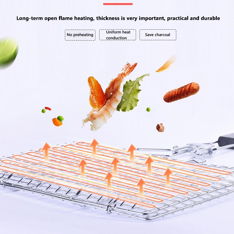 Non Stick BBQ Grilling Basket Stainless Steel Grill Mesh Mat Meat Vegetable Steak Grill BBQ Net Outdoor BBQ Picnic Barbecue Tool
