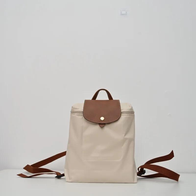 Classic Double Shoulder Bag, Jiaozi Style Nylon Backpack, Lightweight and Foldable Waterproof Travel Bag for Women